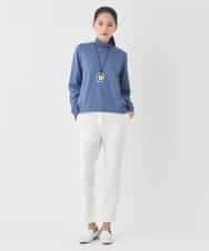 RBKDD06230 HIROKO BIS(ヒロコ ビス) 異素材切り替えハイネックプルオーバー ブルー