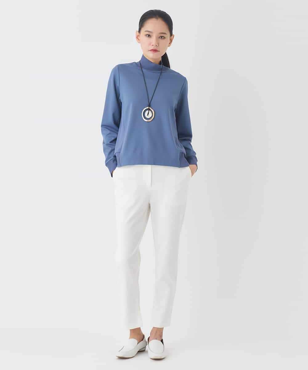 RBKDD06230 HIROKO BIS(ヒロコ ビス) 異素材切り替えハイネックプルオーバー ブルー