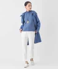 RBKDD06230 HIROKO BIS(ヒロコ ビス) 異素材切り替えハイネックプルオーバー ブルー