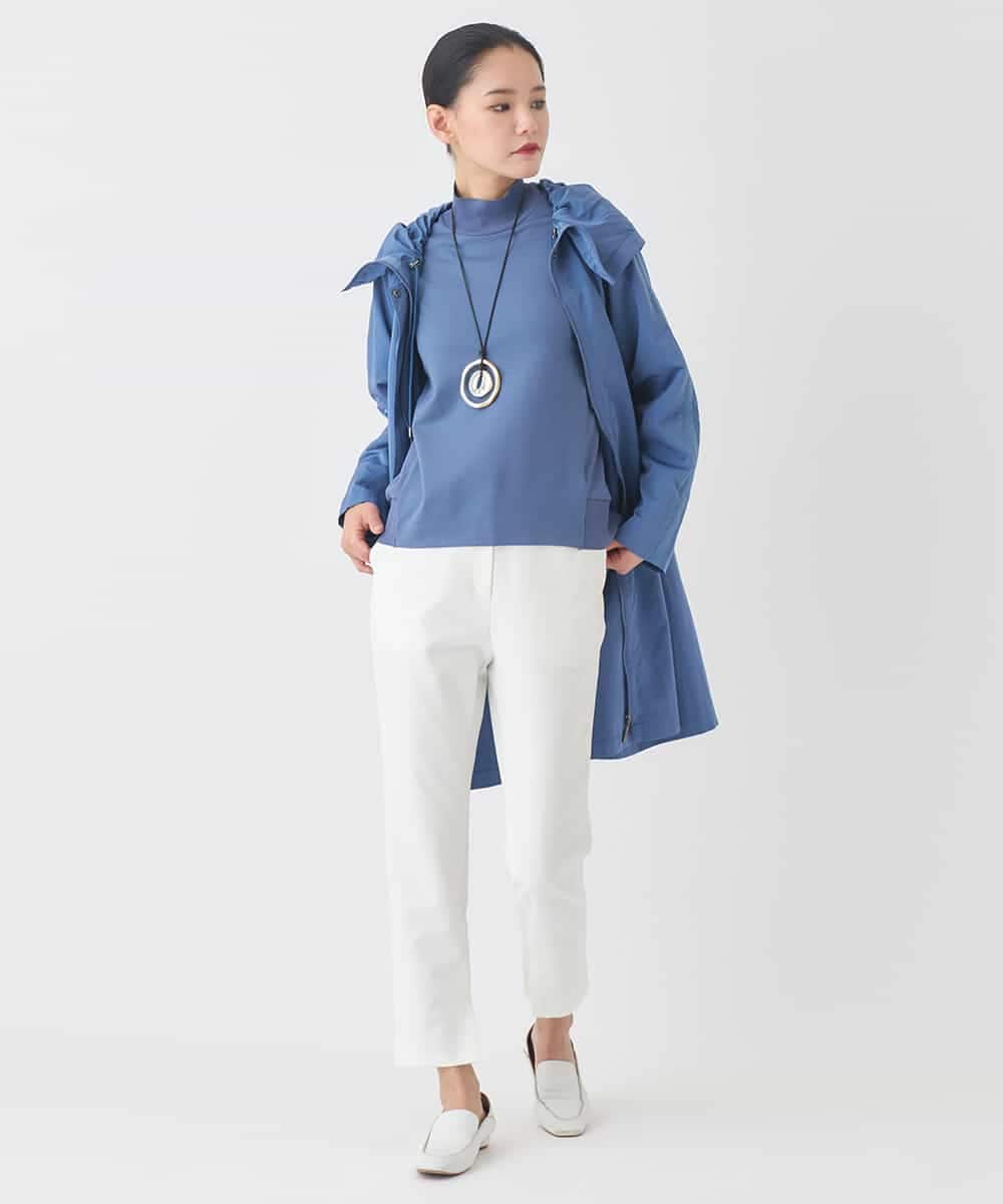 RBKDD06230 HIROKO BIS(ヒロコ ビス) 異素材切り替えハイネックプルオーバー ブルー