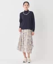 RBKDD06230 HIROKO BIS(ヒロコ ビス) 異素材切り替えハイネックプルオーバー ブルー