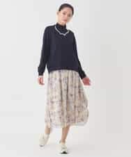 RBKDD06230 HIROKO BIS(ヒロコ ビス) 異素材切り替えハイネックプルオーバー ブルー