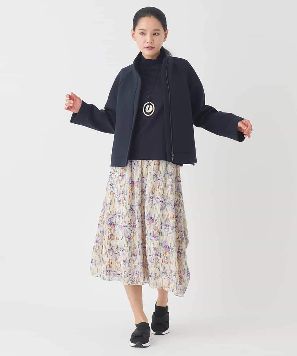 RBKDD06230 HIROKO BIS(ヒロコ ビス) 異素材切り替えハイネックプルオーバー ブルー