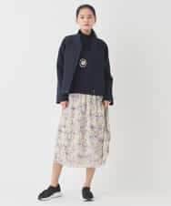 RBKDD06230 HIROKO BIS(ヒロコ ビス) 異素材切り替えハイネックプルオーバー ブルー