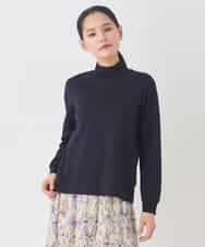 RBKDD06230 HIROKO BIS(ヒロコ ビス) 異素材切り替えハイネックプルオーバー ネイビー