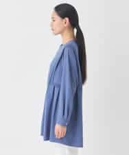 RBKDD07290 HIROKO BIS(ヒロコ ビス) 異素材切り替えチュニックプルオーバー ブルー