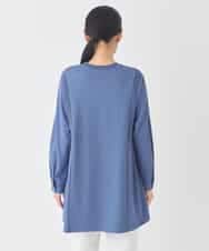 RBKDD07290 HIROKO BIS(ヒロコ ビス) 異素材切り替えチュニックプルオーバー ブルー