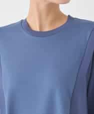 RBKDD07290 HIROKO BIS(ヒロコ ビス) 異素材切り替えチュニックプルオーバー ブルー