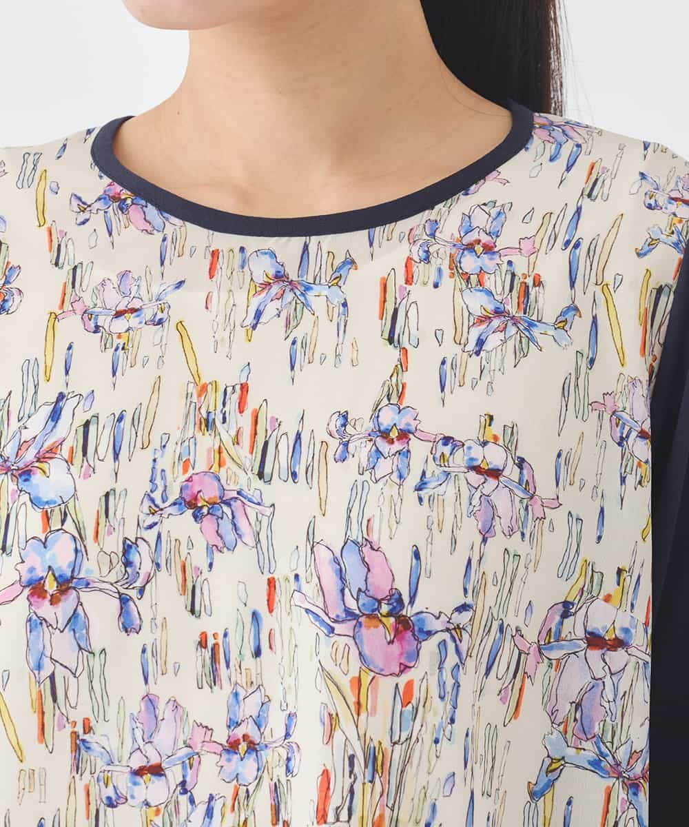 RBKDD09260 HIROKO BIS(ヒロコ ビス) アイリスフラワープリントチュニック /洗える アイボリー