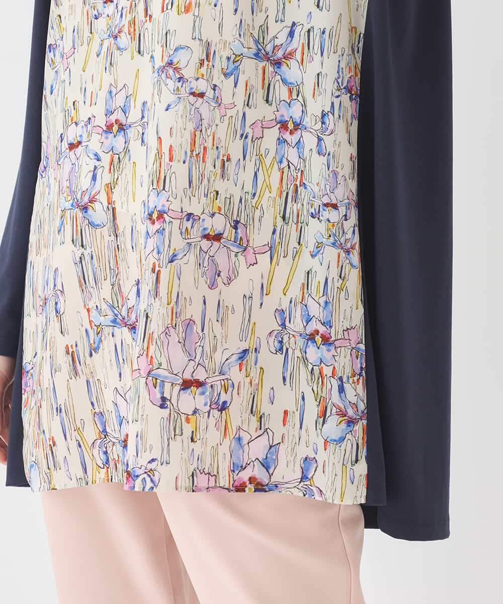 RBKDD09260 HIROKO BIS(ヒロコ ビス) アイリスフラワープリントチュニック /洗える アイボリー
