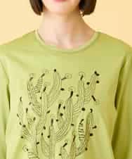 RBKED22190 HIROKO BIS(ヒロコ ビス) サボテン刺繍コットンTシャツ イエロー