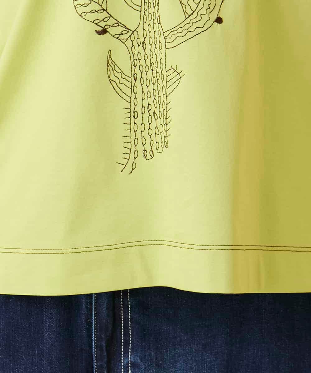 RBKED22190 HIROKO BIS(ヒロコ ビス) サボテン刺繍コットンTシャツ イエロー