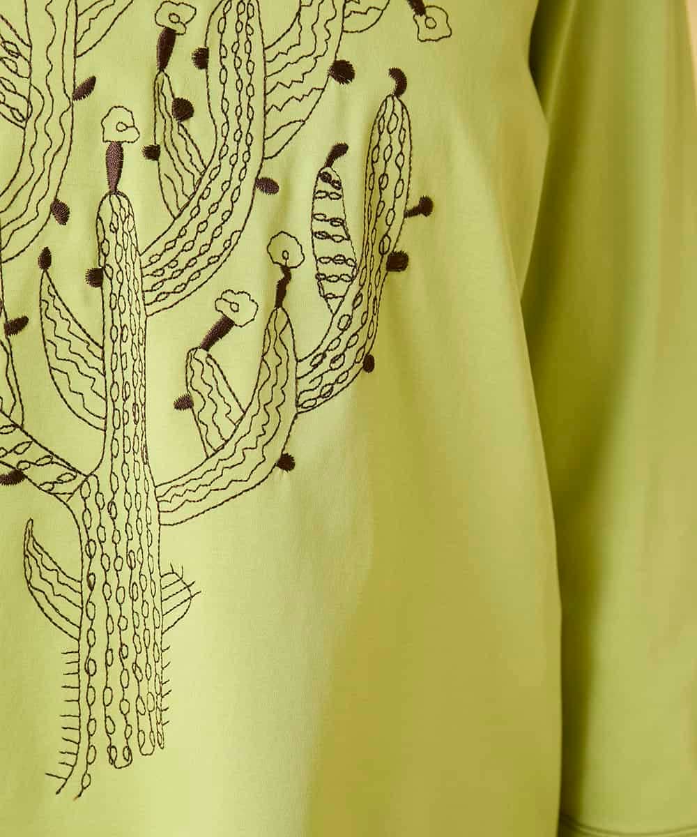 RBKED22190 HIROKO BIS(ヒロコ ビス) サボテン刺繍コットンTシャツ イエロー