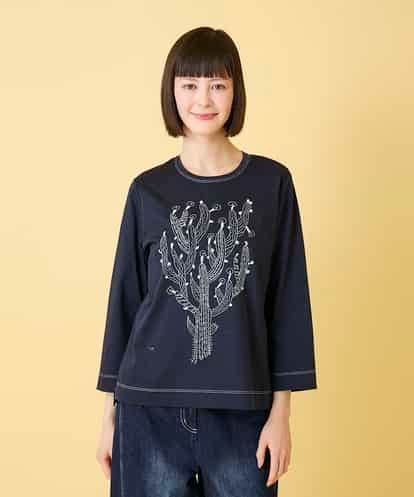 RBKED22190 HIROKO BIS サボテン刺繍コットンTシャツ