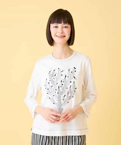 RBKED22190 HIROKO BIS サボテン刺繍コットンTシャツ
