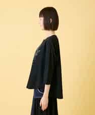 RBKED23230 HIROKO BIS(ヒロコ ビス) フローラルタイポTシャツ ブラック