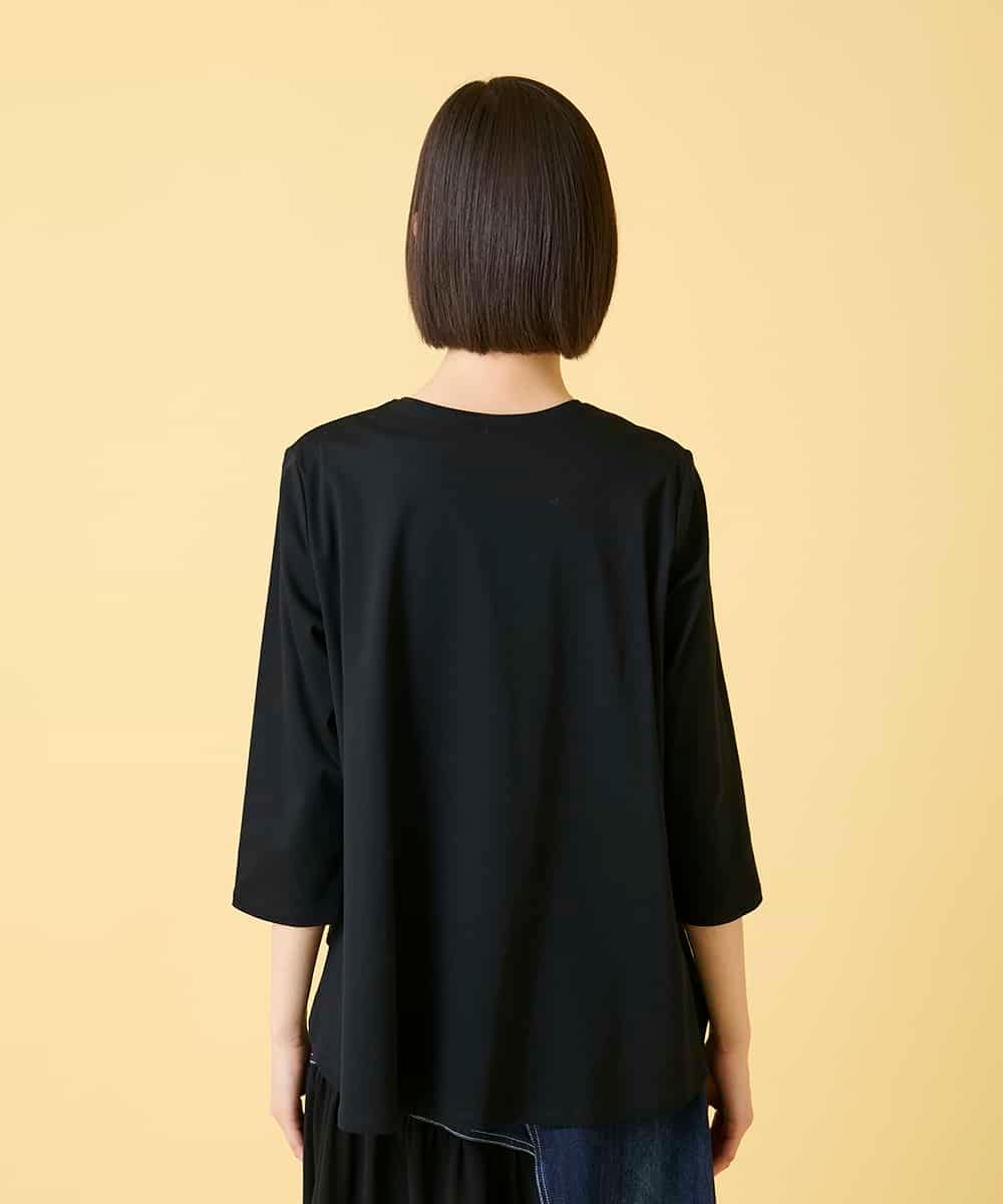 RBKED23230 HIROKO BIS(ヒロコ ビス) フローラルタイポTシャツ ブラック