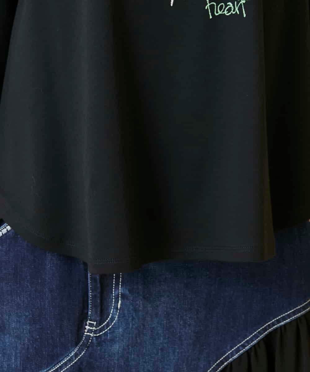 RBKED23230 HIROKO BIS(ヒロコ ビス) フローラルタイポTシャツ ブラック