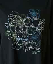 RBKED23230 HIROKO BIS(ヒロコ ビス) フローラルタイポTシャツ ブラック