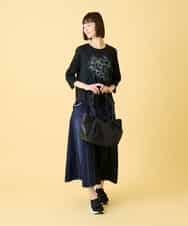 RBKED23230 HIROKO BIS(ヒロコ ビス) フローラルタイポTシャツ ブラック