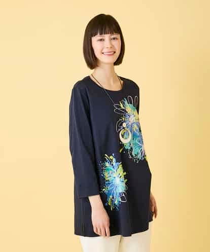 RBKED24230 HIROKO BIS ドローイングフラワーチュニックカットソー