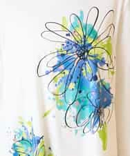 RBKED24230 HIROKO BIS(ヒロコ ビス) ドローイングフラワーチュニックカットソー ホワイト