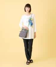 RBKED24230 HIROKO BIS(ヒロコ ビス) ドローイングフラワーチュニックカットソー ホワイト