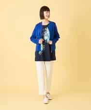 RBKED24230 HIROKO BIS(ヒロコ ビス) ドローイングフラワーチュニックカットソー ホワイト