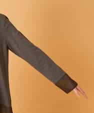 RBKED30160 HIROKO BIS(ヒロコ ビス) 異素材ドッキングフレアカットソー ブラウン