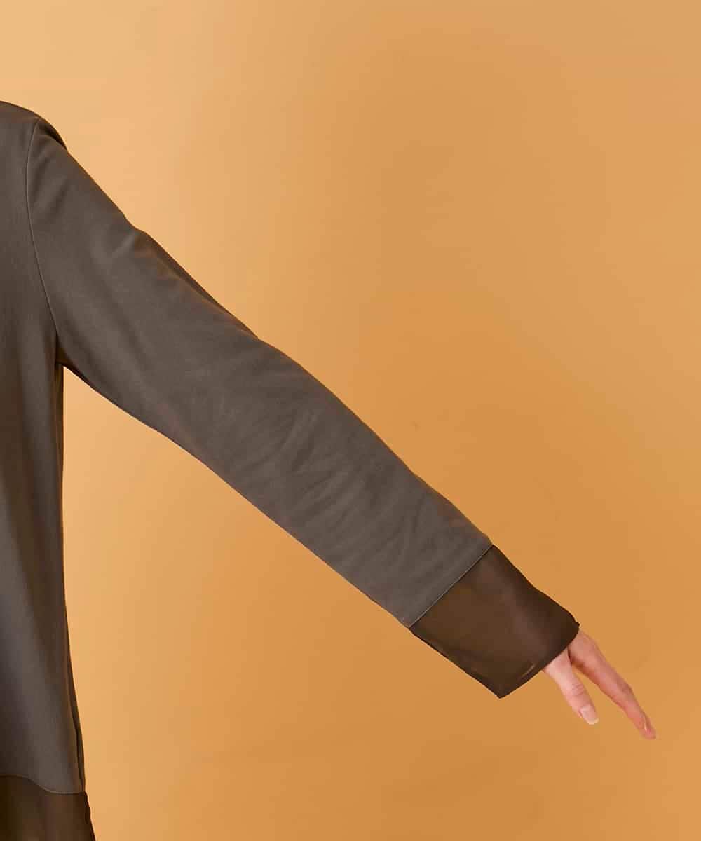 RBKED30160 HIROKO BIS(ヒロコ ビス) 異素材ドッキングフレアカットソー ブラウン