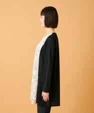 RBKED57260 HIROKO BIS(ヒロコ ビス) ボタニカルモチーフ異素材チュニック ブラック