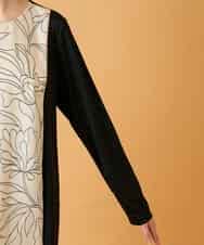 RBKED57260 HIROKO BIS(ヒロコ ビス) ボタニカルモチーフ異素材チュニック ブラック