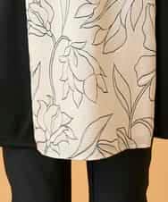 RBKED57260 HIROKO BIS(ヒロコ ビス) ボタニカルモチーフ異素材チュニック ブラック