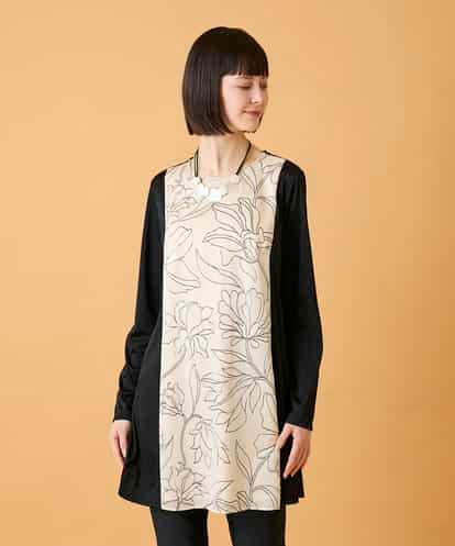 RBKED57260 HIROKO BIS ボタニカルモチーフ異素材チュニック