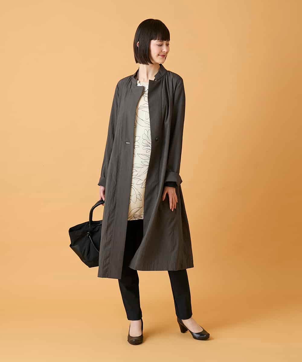 RBKED57260 HIROKO BIS(ヒロコ ビス) ボタニカルモチーフ異素材チュニック ブラック