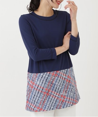 RBKEP20270 HIROKO BIS 【洗える/日本製】ツイード切り替えプルオーバー