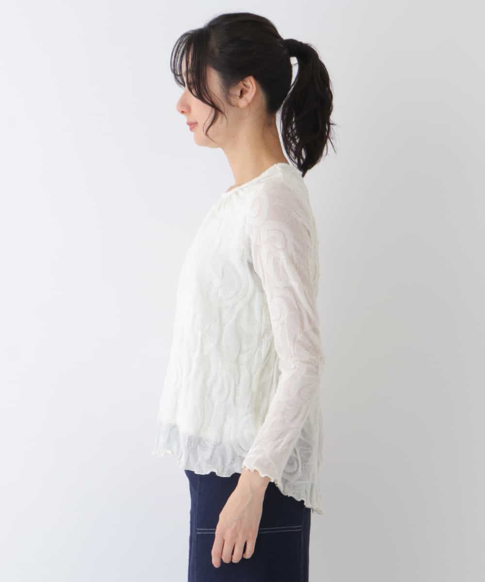 RBKES10330 HIROKO BIS(ヒロコ ビス) フラワージャカードニットプルオーバー アイボリー
