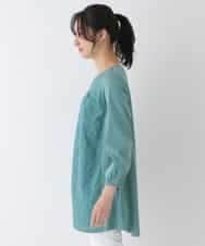 RBKES21290 HIROKO BIS(ヒロコ ビス) 【洗える】ロゴレースカットソージョイントチュニック グリーン