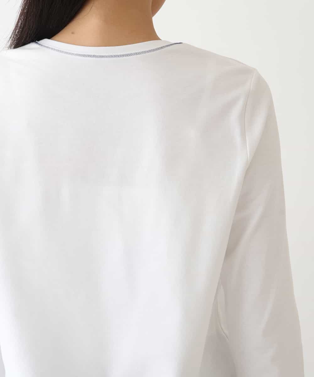 RBKEV24190 HIROKO BIS(ヒロコ ビス) スパンコールロゴTシャツ /洗える ホワイト