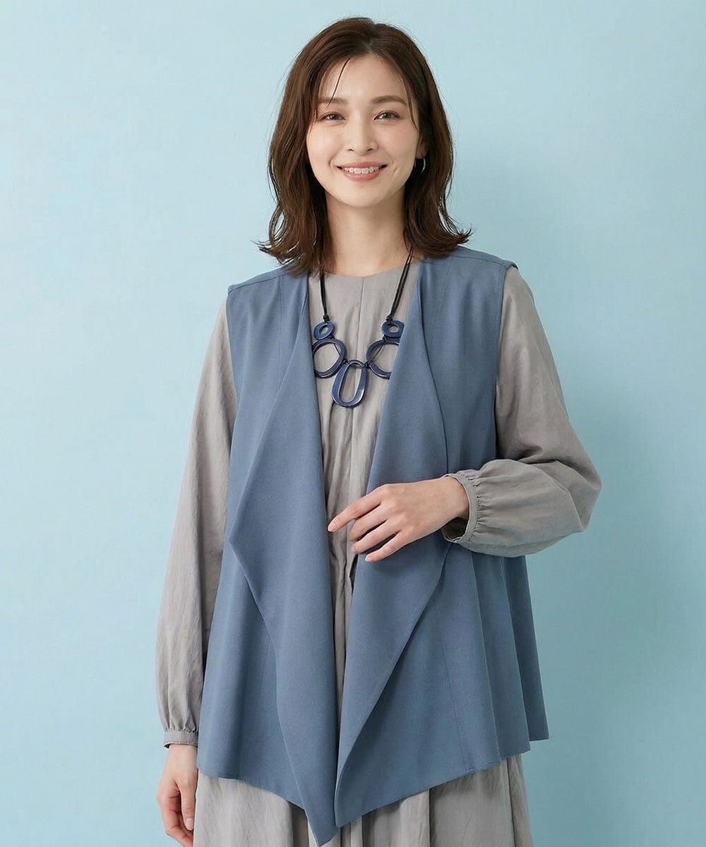 RBKFA21290 HIROKO BIS(ヒロコ ビス) フロントドレープジャージージレ /洗濯機で洗える ブルー