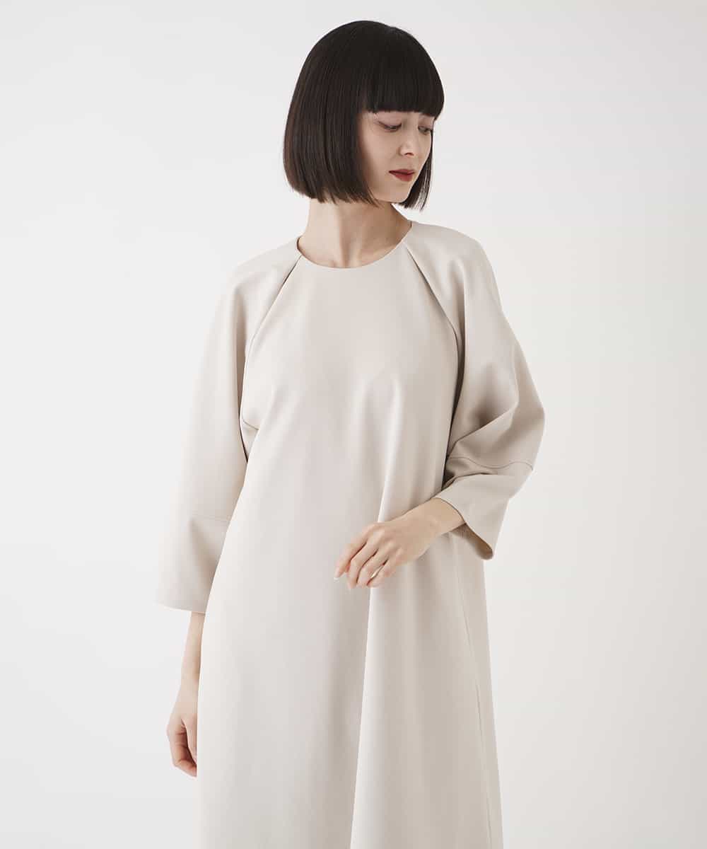 RBKFA22360 HIROKO BIS(ヒロコ ビス) 襟付きジャージーチュニックブラウス /洗濯機で洗える ベージュ