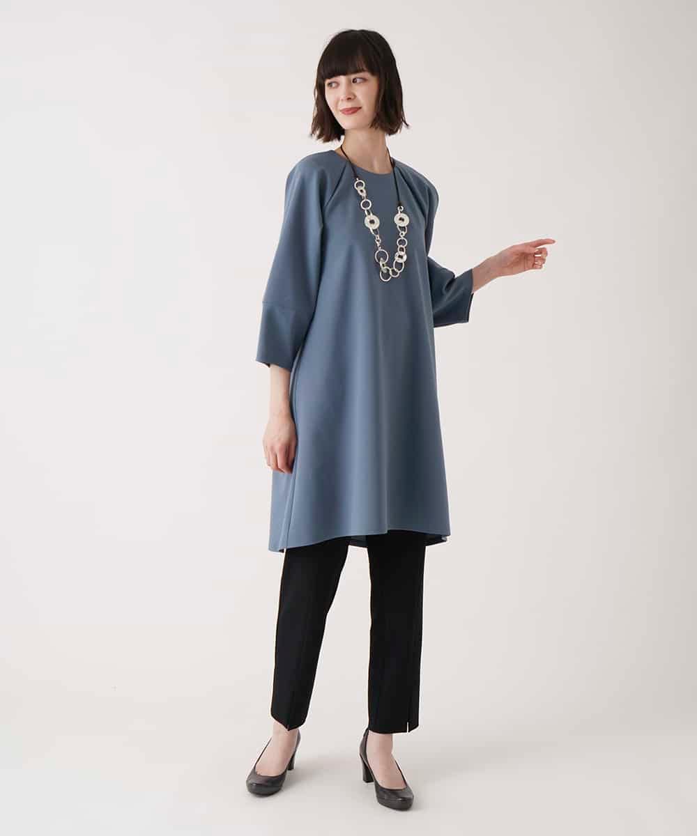RBKFA22360 HIROKO BIS(ヒロコ ビス) 襟付きジャージーチュニックブラウス /洗濯機で洗える ベージュ