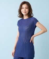 RBKFB34290 HIROKO BIS(ヒロコ ビス) プリモーディアルプリーツデザインチュニック /洗える ブルー