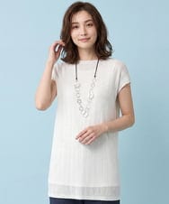 RBKFB34290 HIROKO BIS(ヒロコ ビス) プリモーディアルプリーツデザインチュニック /洗える ホワイト