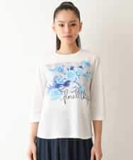 RBKFB36240 HIROKO BIS(ヒロコ ビス) 転写プリントドッキングカットソー /洗える ホワイト