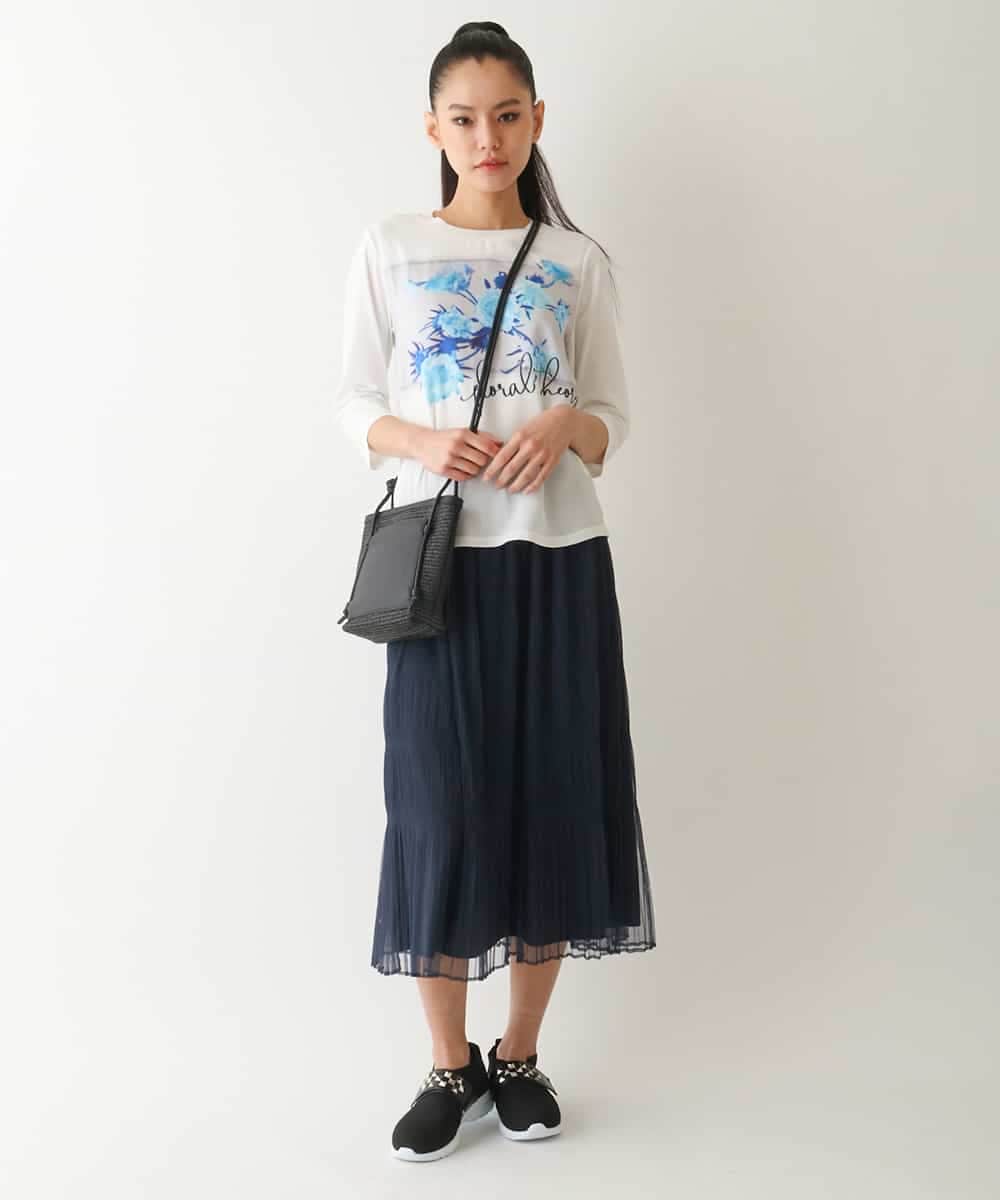 RBKFB36240 HIROKO BIS(ヒロコ ビス) 転写プリントドッキングカットソー /洗える ライトグレー