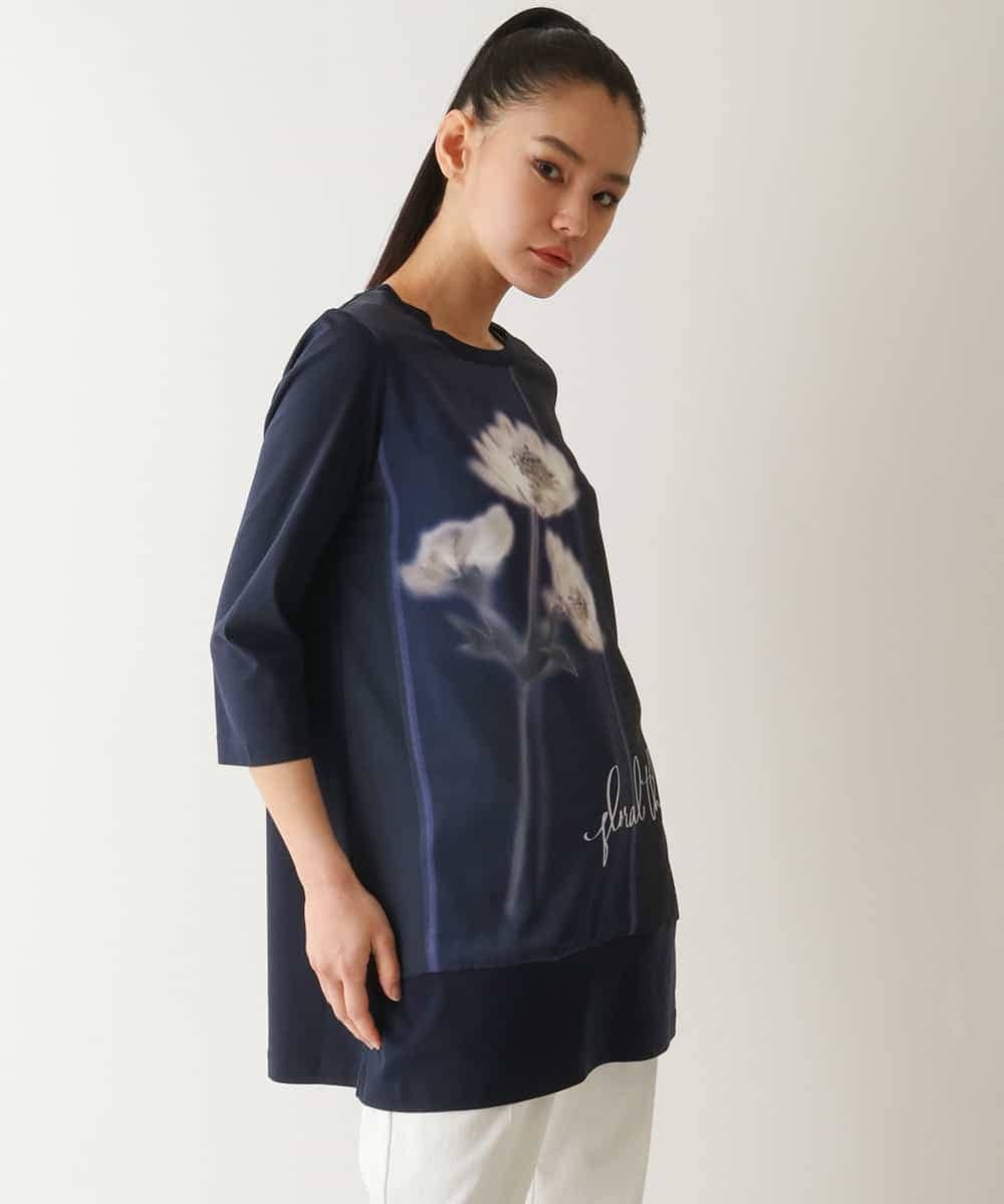 RBKFB37270 HIROKO BIS(ヒロコ ビス) 転写プリントドッキングチュニック /洗える ホワイト