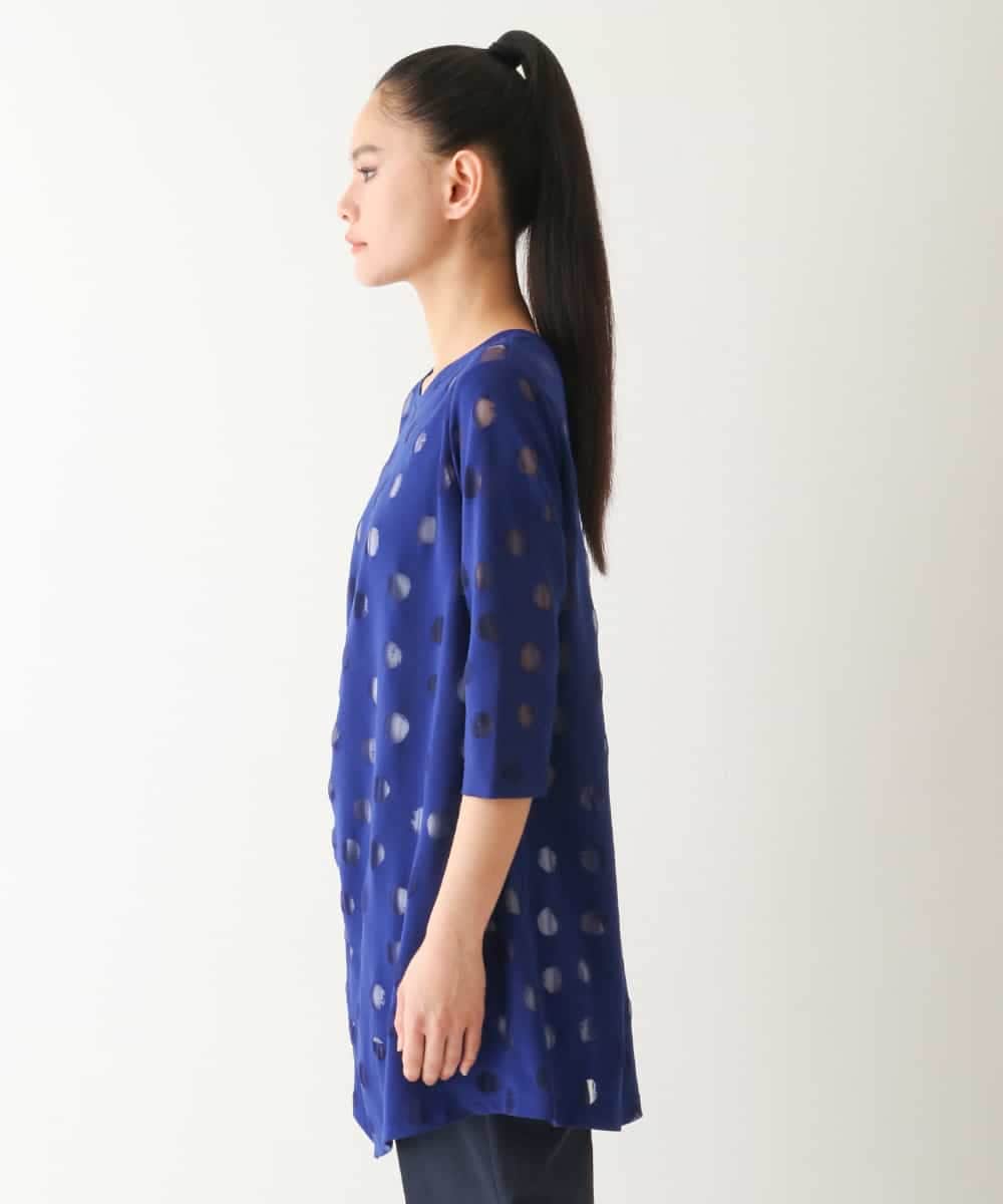 RBKFB41250 HIROKO BIS(ヒロコ ビス) ドットシアータックデザインチュニック /洗える ブルー
