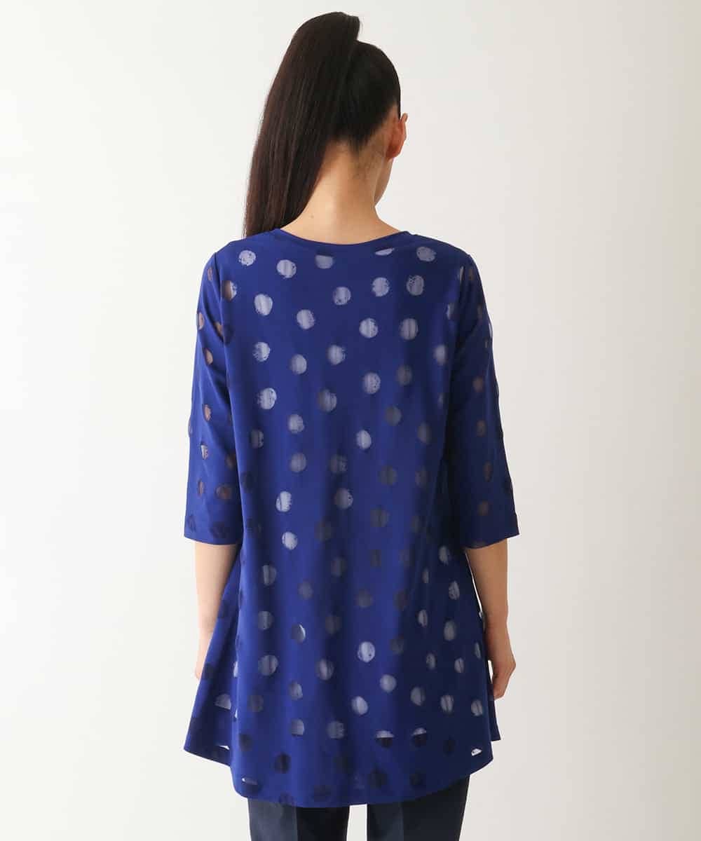 RBKFB41250 HIROKO BIS(ヒロコ ビス) ドットシアータックデザインチュニック /洗える ブルー