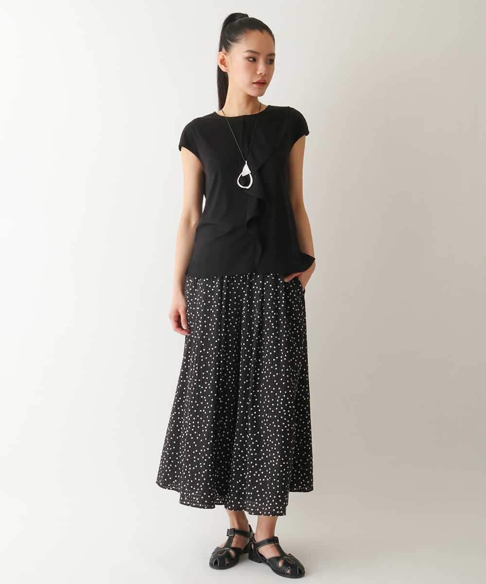 RBKFB42190 HIROKO BIS(ヒロコ ビス) アシンメトリーフリルデザインノースリーブプルオーバー /洗える ブルー